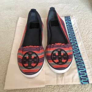 Tory Burch multicolored slide on shoes with logo